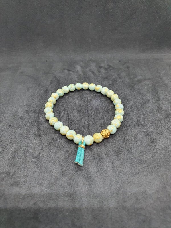 Natuurstenen armband zacht groen