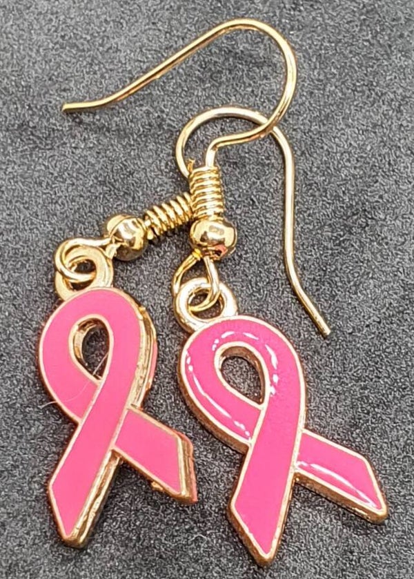 Oorbellen pink ribbon