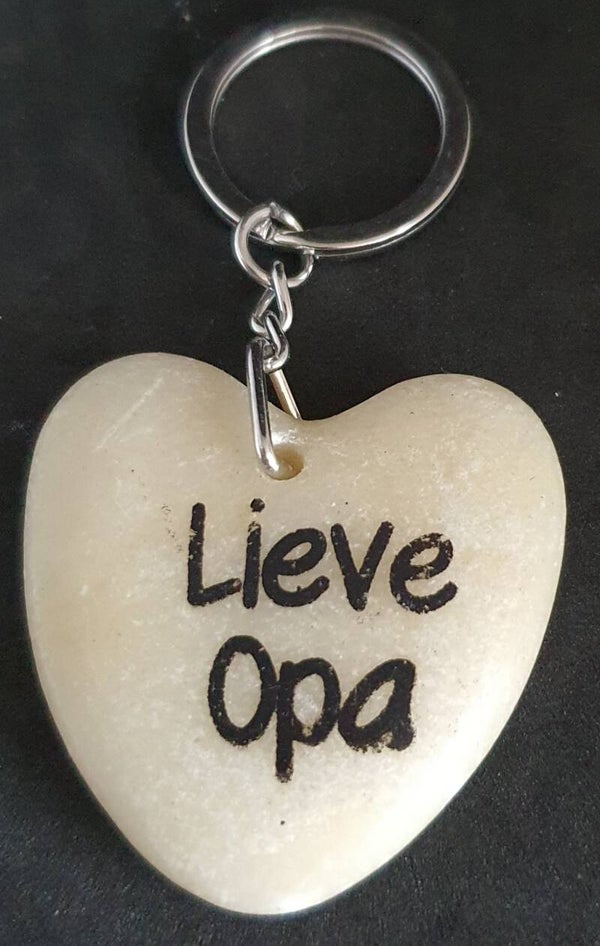 Marmeren hart met lieve opa