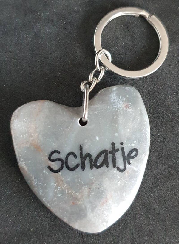 Marmeren hart met schatje