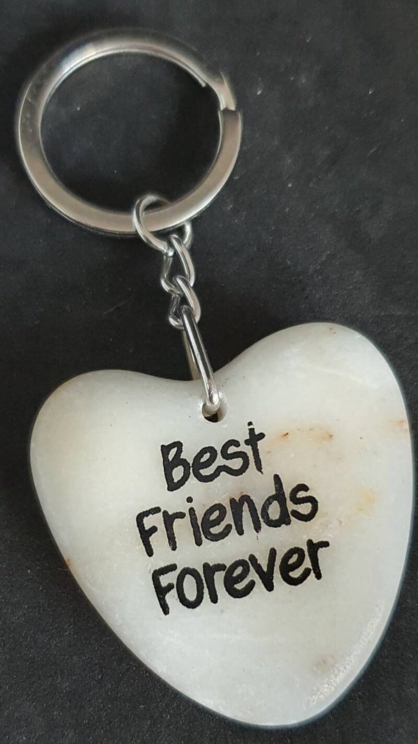 Marmeren hart met best friends forever