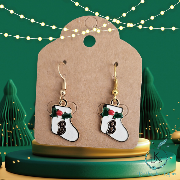 Kerst oorbellen goudkleur sok B