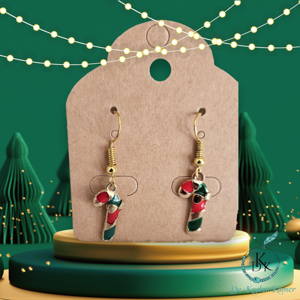 Kerst oorbel candy cane