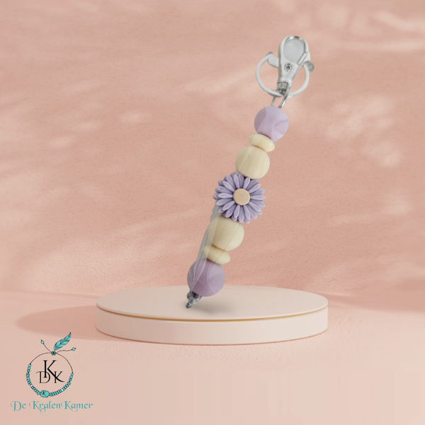 Siliconen sleutelhanger bloem