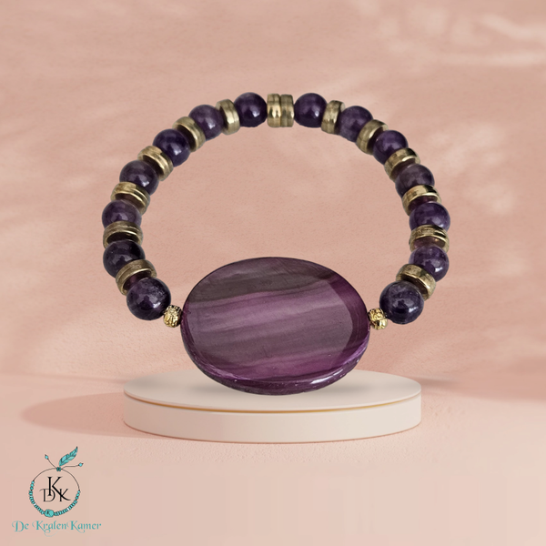 Paarse armband grote steen