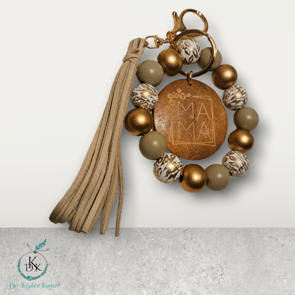 Sleutelhanger houtkralen mama
