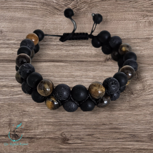 Tijgeroog gevlochten armband