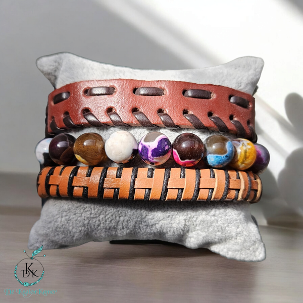 Armbanden setje bruin2