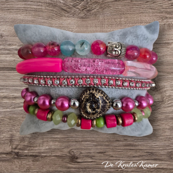 Armbanden setje roze