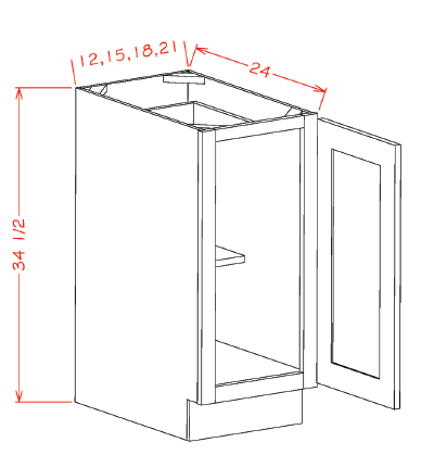 18" Full height base cabinet