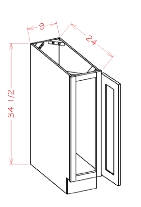 9" Full height base cabinet