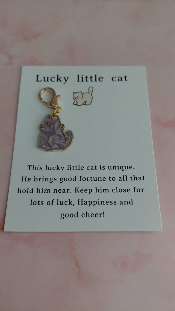 Lucky litle cat hug kaartje