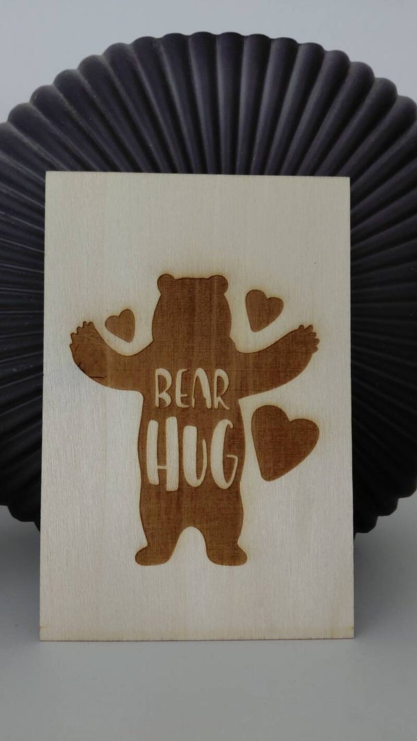 Houten kaart Bear  hug