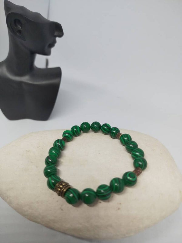Bracelet en pierre semi-précieuse malachite