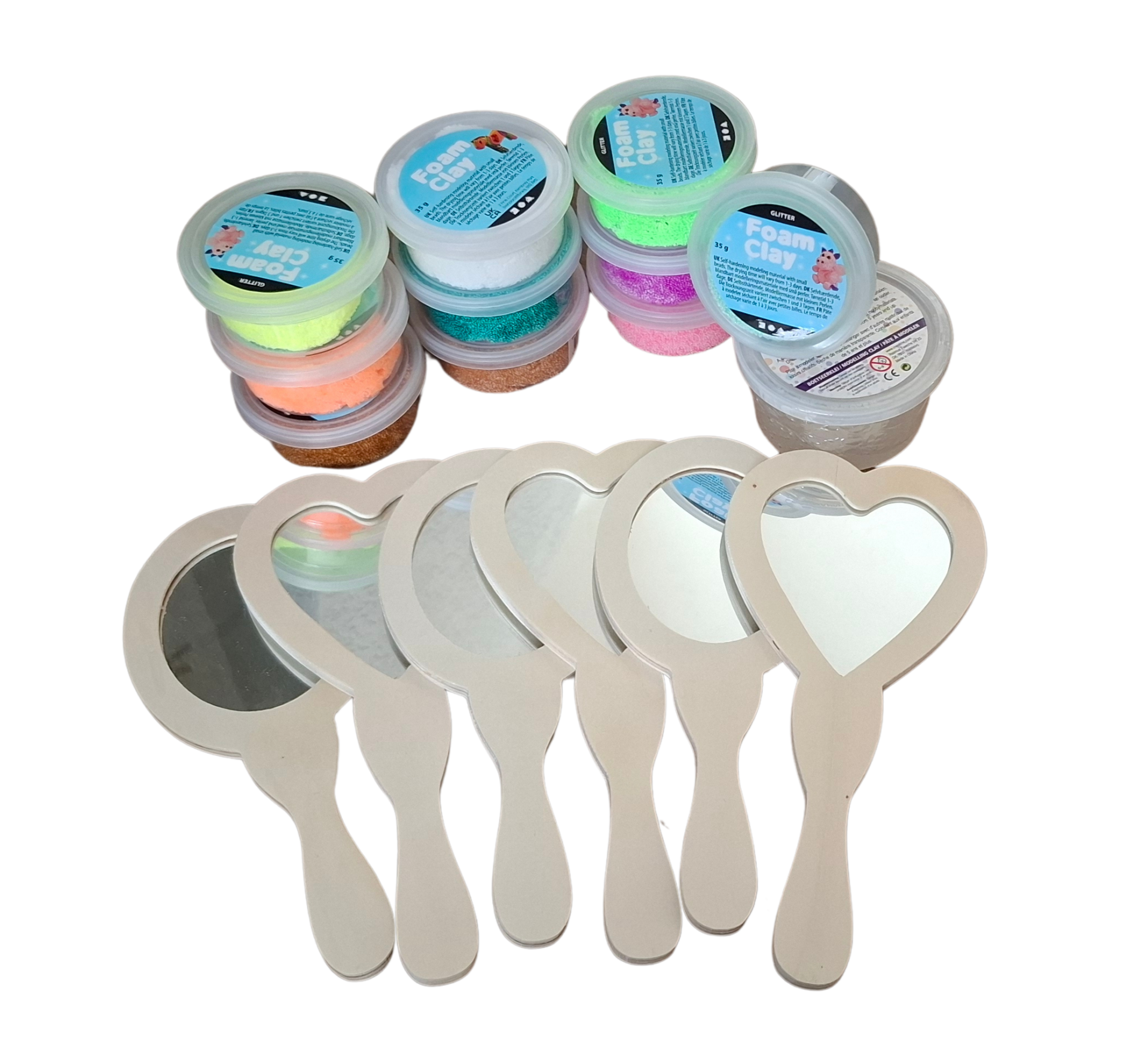 Knutselpakket -  Maak je eigen handspiegel met foam clay!🪞