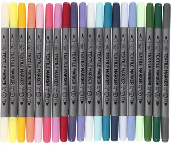 Textielstiften 20 stuk Secundaire kleuren