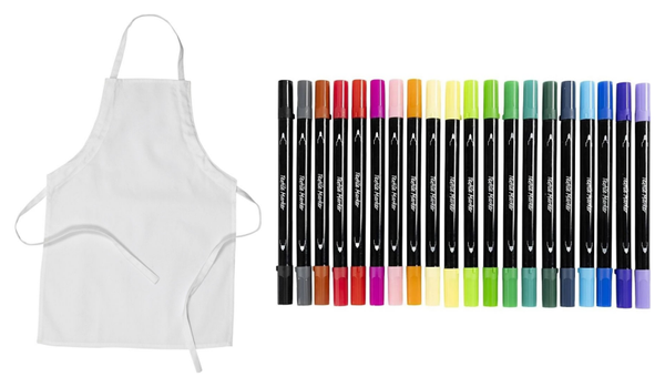 Knutselpakket Schort Kleuren voor 6 kinderen