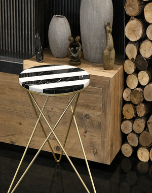 Parallelstreifen-Design Marmor Kaffeetisch