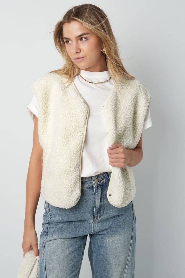 Fluffy teddy gilet
