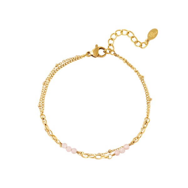 Armband met roze steentjes