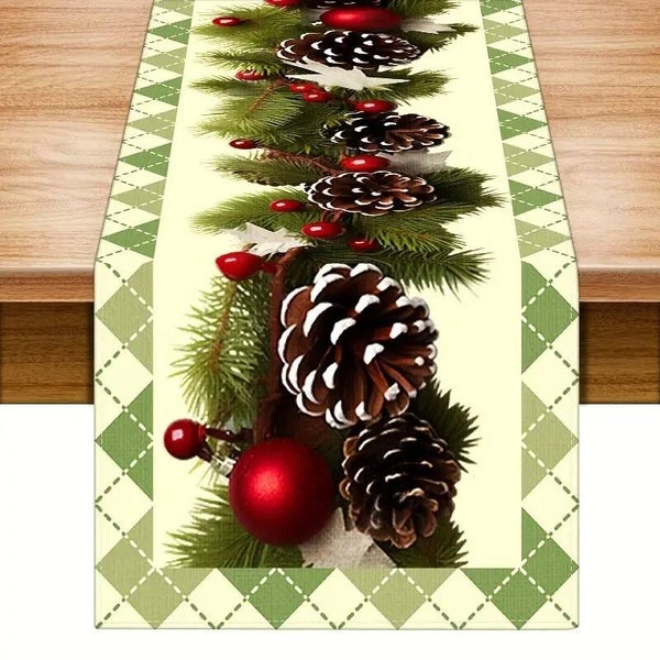 Fijne Kersttafelloper denne-appels .