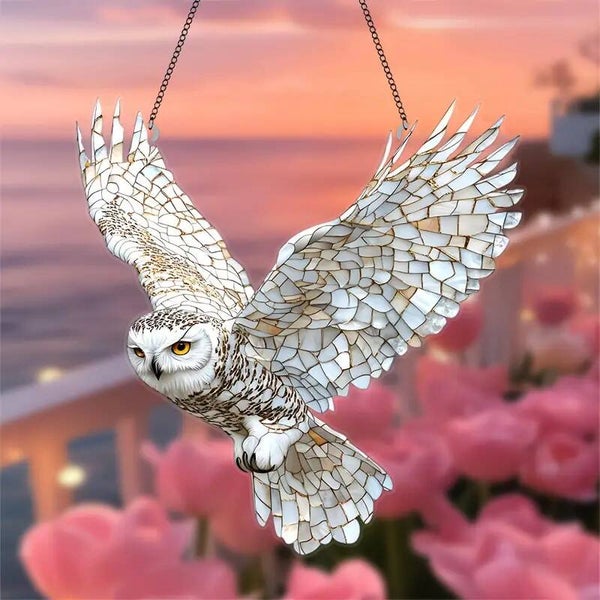 Betoverende uil als raamhanger