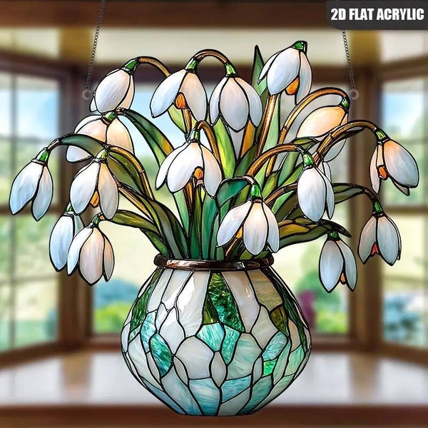 Raamhanger met sneeuwklokjes