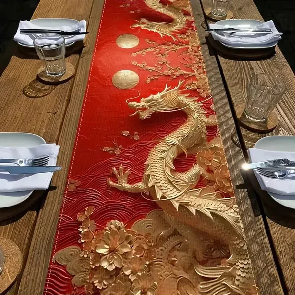 Rode tafelloper Chinese draak