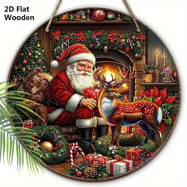 Kerstman met slede bord.