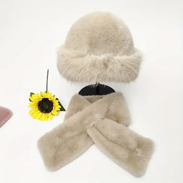 Warme beige winterset voor modische dames.