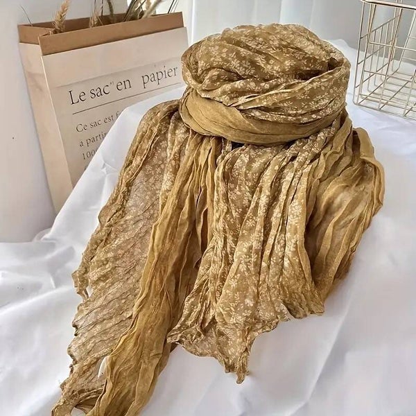 Retro bloemenprint lange shawl.