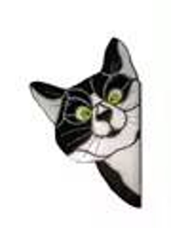 Raamsticker nieuwsgierige kat.