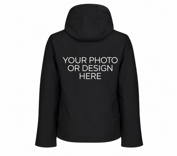 Hooded Softshell Jacket Waterproof with your design or photo