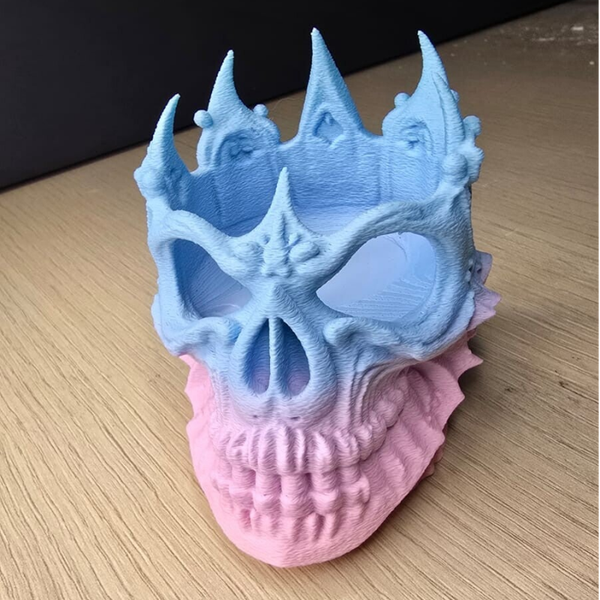 Totenkopf LED Teelichthalter mit Farbverlauf