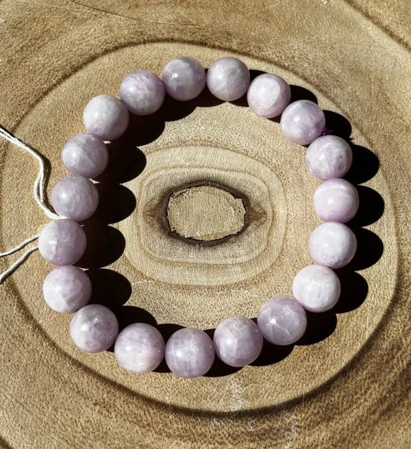 Bracelet boules en kunzite