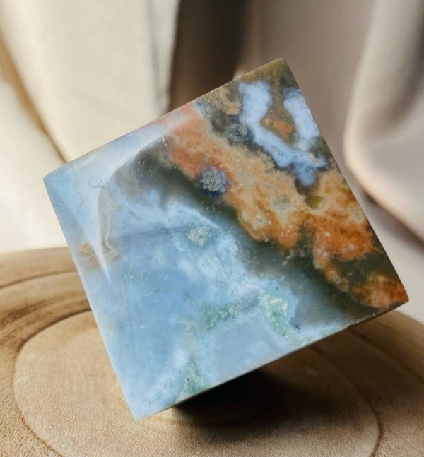 Cube en jaspe océan