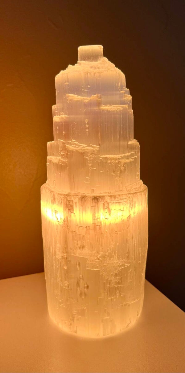 Lampe en sélénite