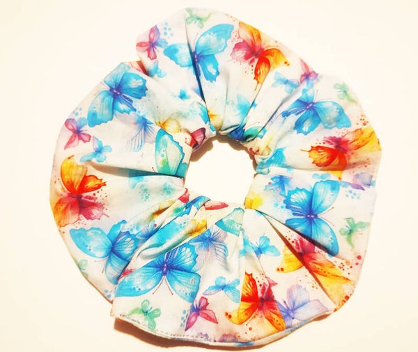 Water colour Butterfly print Large Scrunchie