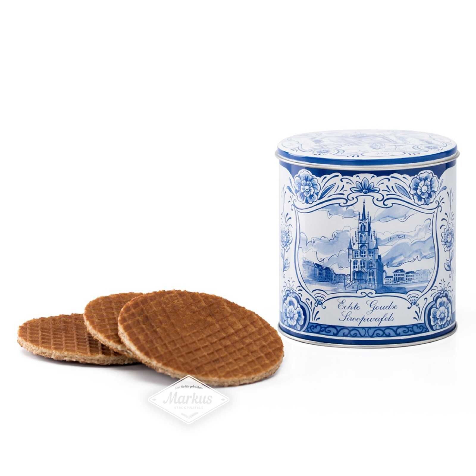 10 Verse, ambachtelijke Stroopwafels in Delfts Blauw Blik