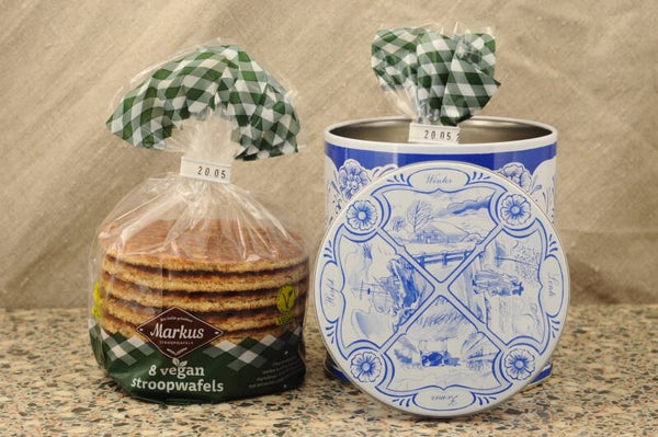 Markus Vegan Stroopwafels in Delftsblauw Blik met Navulling