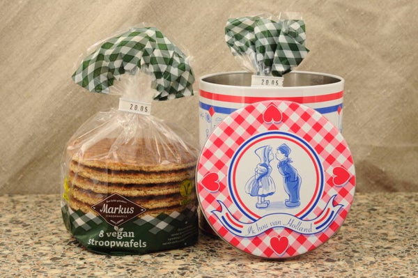 Markus Vegan Stroopwafels in Hollandse Keuken Blik met Navulling