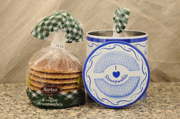 Markus Vegan Stroopwafels in I Love Stroopwafels Blik met Navulling