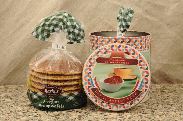 Markus Vegan Stroopwafels in Retro Blik met Navulling