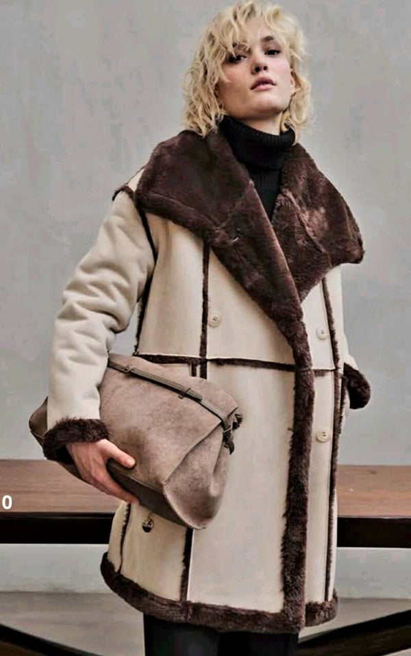 Jacke in Lammfell Optik