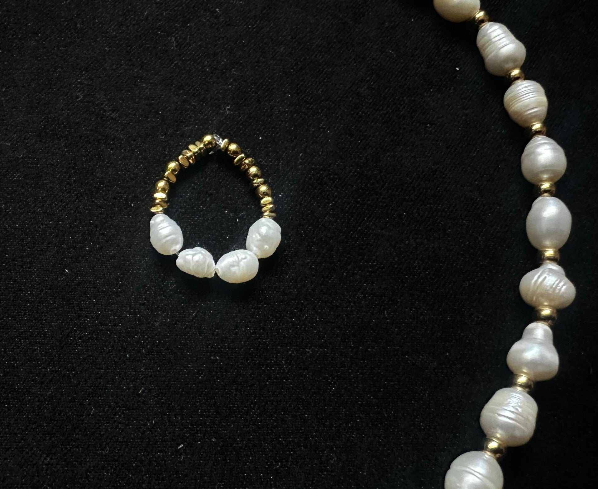 Pierścionek Pearl & Gold Elegance
