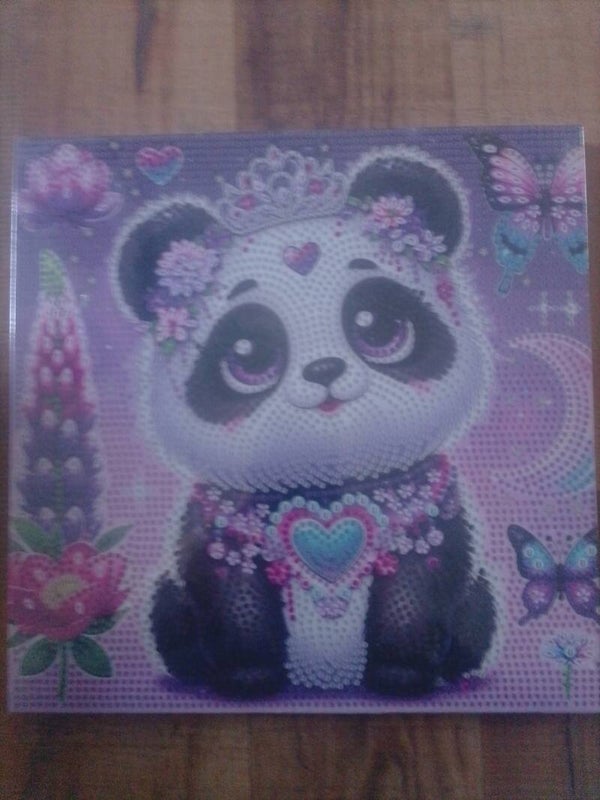 Panda en diamant cristaux 25x25