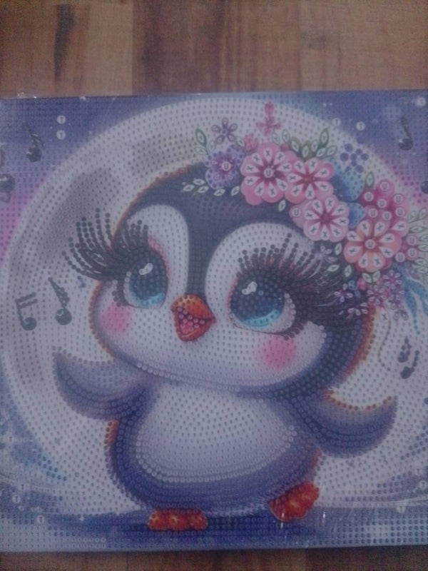 Penguin diamant cristaux 25x25