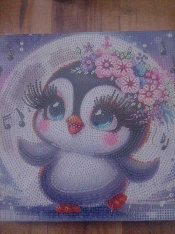 Penguin diamant cristaux 25x25