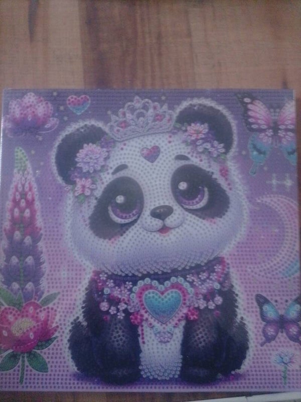 Panda en diamant cristaux 25x25