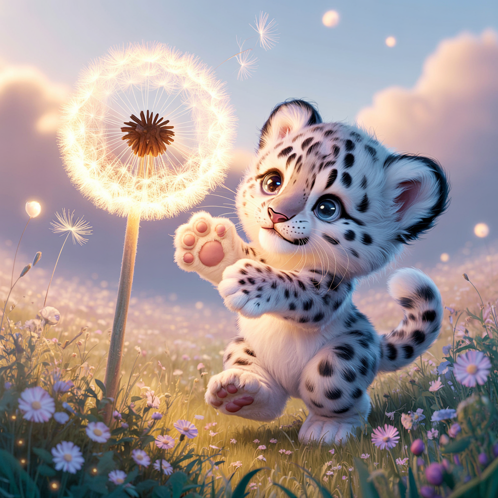 Petit tigre blanc 70x70